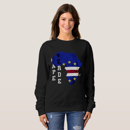 Sweatshirt Cape Verde Map Cape Verdian Roots Archipelago Isla (Devant entier)