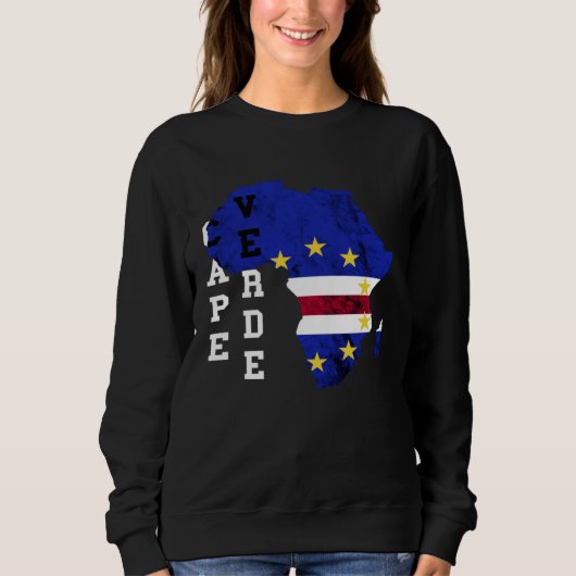 Sweatshirt Cape Verde Map Cape Verdian Roots Archipelago Isla (Devant)