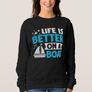 Sweatshirt Capitaine batelier ponton de plaisance sur un bate