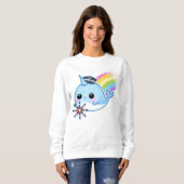 Sweatshirt Capitaine mignon de kawaii narwhal avec (Devant entier)