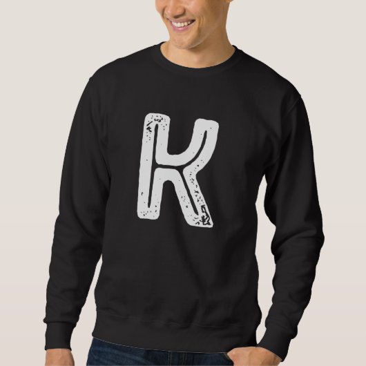 Sweatshirt Capital Letter K Monogram Rust Font Initial Alphab (Devant)