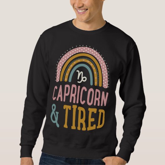 Sweatshirt Capricorn And Tired Boho Style Bohemian Rainbow Zo (Devant)