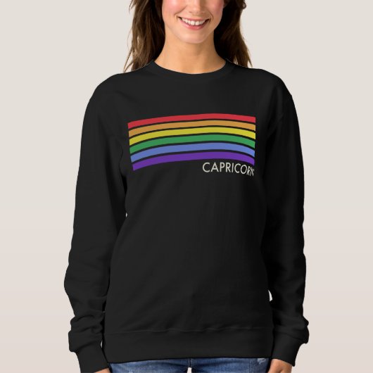 Sweatshirt Capricorn Mimimalist Basic Subtle Gay Pride Rainbo (Devant)