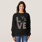 Sweatshirt Capricorn Zodiac Astrology Love Flowers (Devant entier)