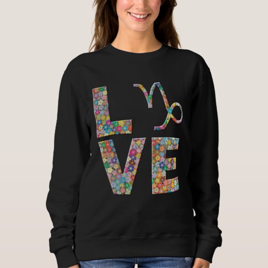 Sweatshirt Capricorn Zodiac Astrology Love Flowers (Devant)