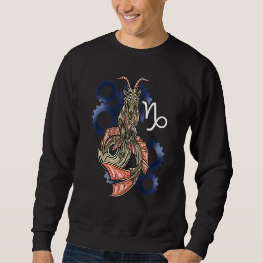 Sweatshirt Capricorne Horoscope Inspiré Capricorne Symbole Re (Devant)