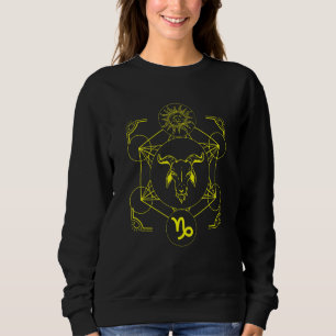 Sweatshirt Capricorne Zodiac Et Sun Metatron Cube Astrologie