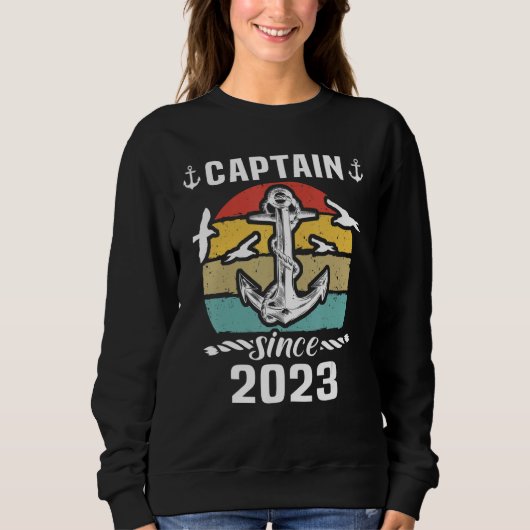 Sweatshirt Captain 2023 Boat Driving Licence Motorboat Sailin (Devant)