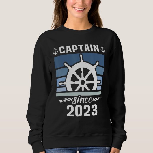 Sweatshirt Captain 2023 Boat Driving Licence Motorboat Sailin (Devant)