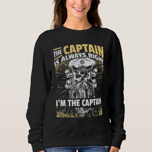 Sweatshirt Captain Pontoon Boat I Skipper Pontoon Boating (Devant)