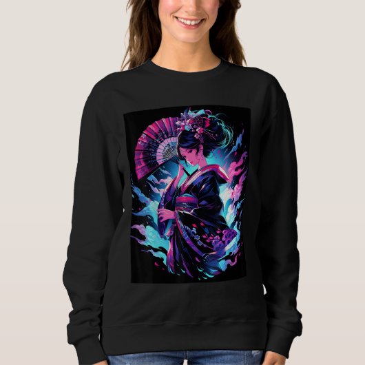 Sweatshirt Captivating Geisha Essence of Grace Graphic (Devant)