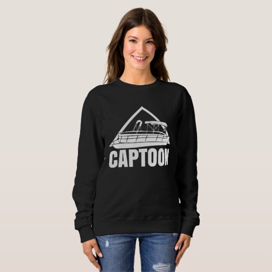 Sweatshirt Captoon  Boating Pontoon Tritoon Captain Pontoon B (Devant entier)