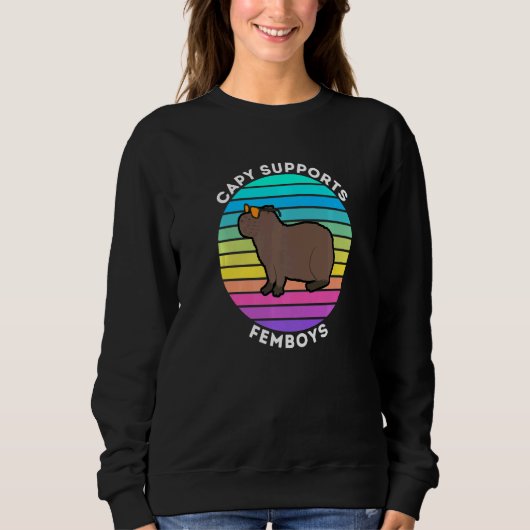Sweatshirt Capy soutient Femboys Capybara aime Femboys (Devant)