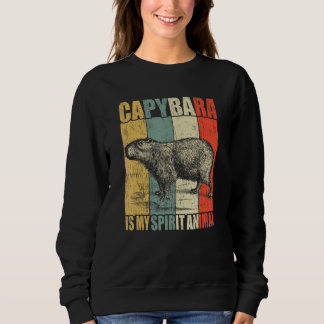 Sweatshirt Capybara Est Mon Spirit Animal Vintage Capybara En