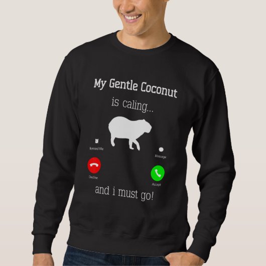 Sweatshirt Capybara Géant Rongeur Pour noix de coco douce   (Devant)