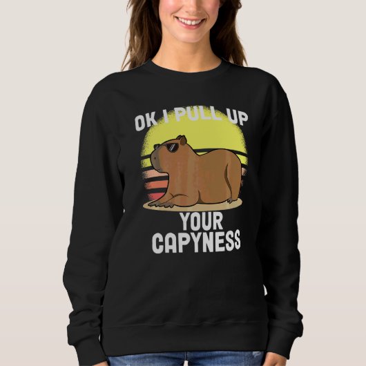 Sweatshirt Capybara Mignon Ok Je Monte Capybara Mème Rétro (Devant)