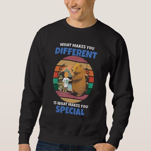 Sweatshirt Capybara Mom and Child Puzzle Autism Awareness Mon (Devant)