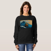 Sweatshirt Capybara Wave  Capibara Beach Surfer Distressed (Devant entier)