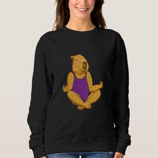 Sweatshirt Capybara Yoga poses Meditation Workout exercises g (Devant)