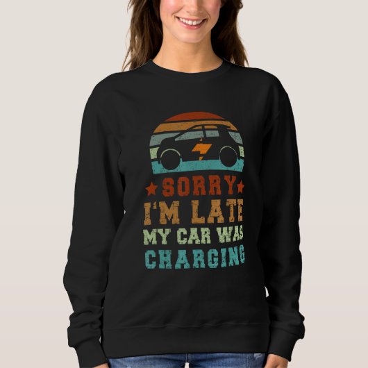 Sweatshirt Car Charging Battery Electric Car Vehicle Automoti (Devant)