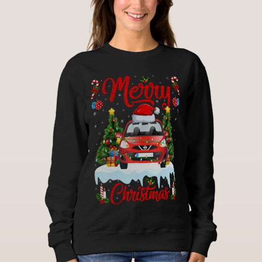 Sweatshirt Car  Lights Xmas Tree Santa Car Christmas 1 (Devant)