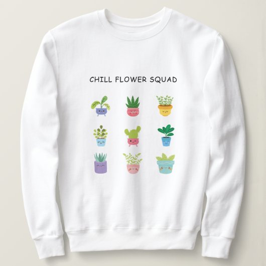 Sweatshirt Caractères Fleur Chill Cute (Design devant)