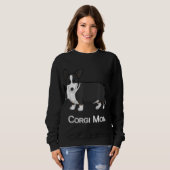 Sweatshirt Cardigan noir mignon Corgi Welsh Amoureux des chie (Devant entier)