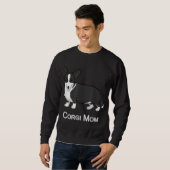 Sweatshirt Cardigan noir mignon Corgi Welsh Amoureux des chie (Devant entier)