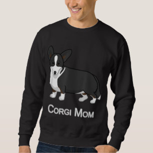 Sweatshirt Cardigan noir mignon Corgi Welsh Amoureux des chie
