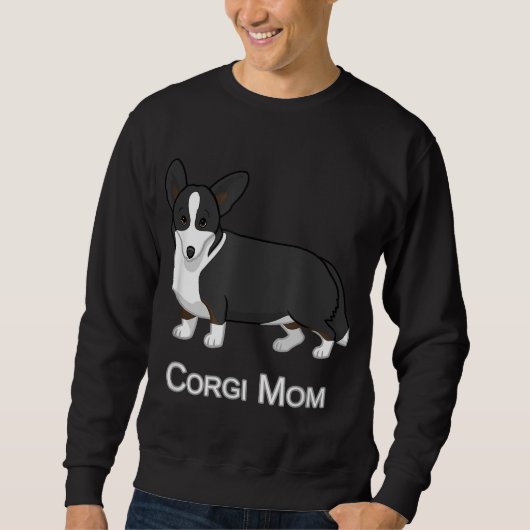 Sweatshirt Cardigan noir mignon Corgi Welsh Amoureux des chie (Devant)