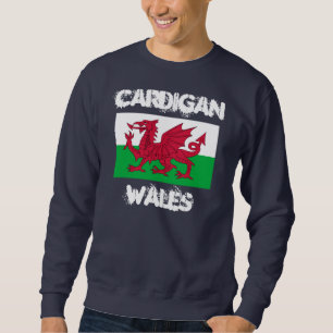 Sweatshirt Cardigan, Pays de Galles avec drapeau gallois