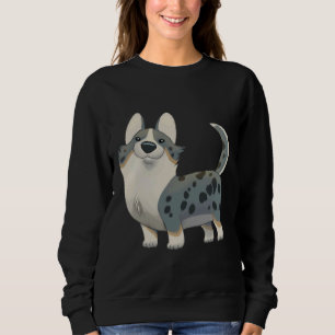 Sweatshirt Cardigan Welsh Corgi Merle Et Tan
