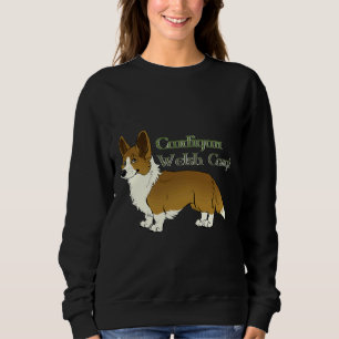Sweatshirt Cardigan Welsh Corgi Red Active