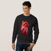 Sweatshirt Cardiologue Coeur Et Fleurs Anatomiques Design (Devant entier)