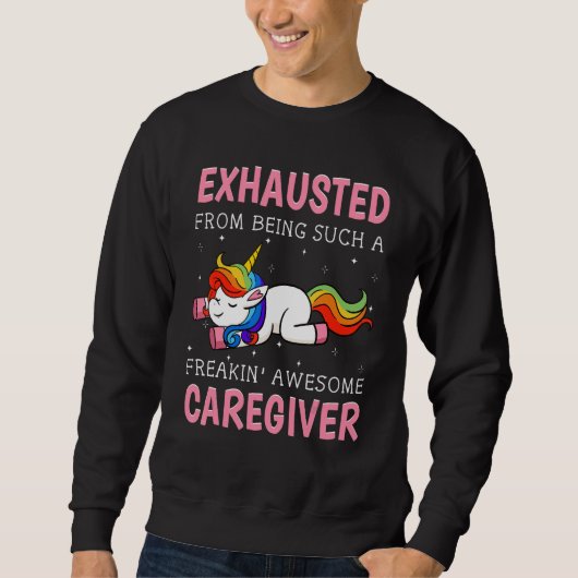 Sweatshirt Caregiver Nurse Assistant Unicorn  Carer Nanny (Devant)