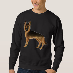 Sweatshirt Caricature de berger allemand noir et bronzé Chien