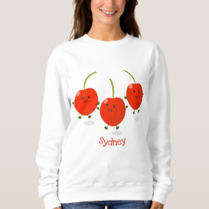 Sweatshirt Caricature de cerises rouges à sauter mûr