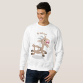 Sweatshirt Caricature de chèvre billy joyeux (Devant entier)