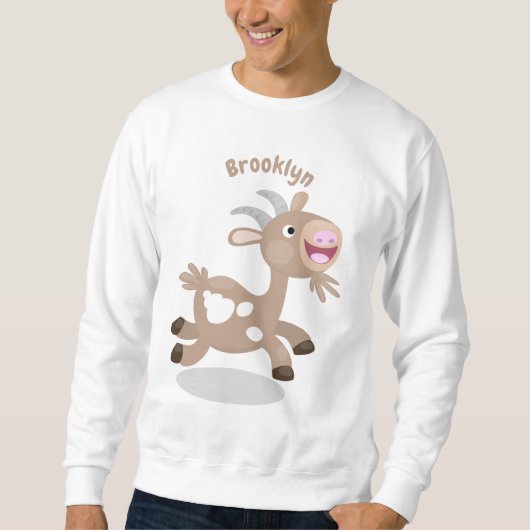 Sweatshirt Caricature de chèvre billy joyeux (Devant)
