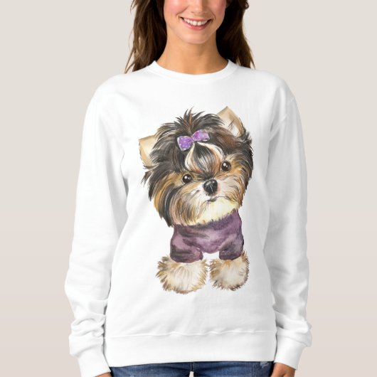 Sweatshirt Caricature de Chien Chien Chien Chien Mignonne Yor (Devant)