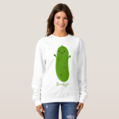 Sweatshirt Caricature de cornichon joyeux (Devant entier)