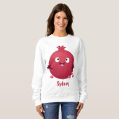 Sweatshirt Caricature de fruits à la grenade joyeux (Devant entier)