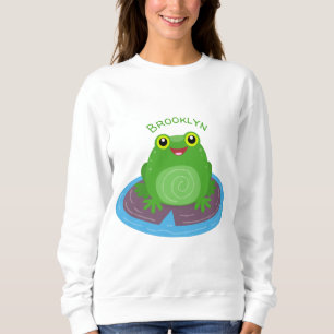 Sweatshirt Caricature de grenouille verte mignonne