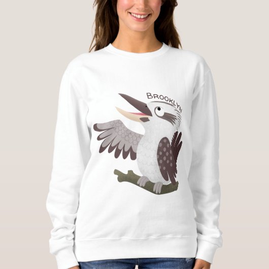 Sweatshirt Caricature de kookaburra drôle et drôle (Devant)