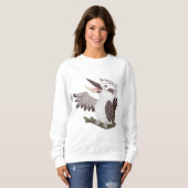 Sweatshirt Caricature de kookaburra drôle et drôle (Devant entier)