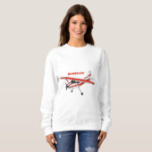Sweatshirt Caricature de l'avion à train de vélo (Devant entier)