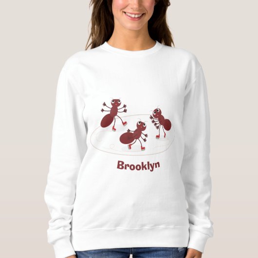 Sweatshirt Caricature de patinage sur glace de Happy red four (Devant)