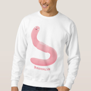 Sweatshirt Caricature de vers de terre rose joli