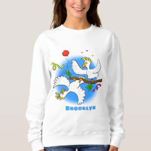 Sweatshirt Caricature d'oiseaux de cockatoo amusante