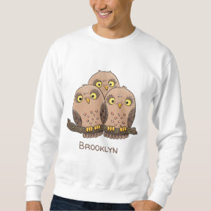 Sweatshirt Caricature en trio de chouette